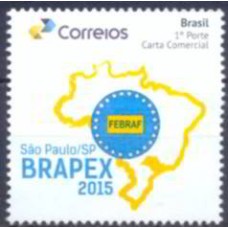 PB0016M-SELO PERSONALIZADO NOVA LOGO ECT, BRAPEX 2015, LOGO - 2015 - MINT