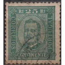 POR0070UA.07-SELO CARLOS 1º, 25R DENTEAÇÃO 11 1/2 - PORTUGAL - 1892/93 - U