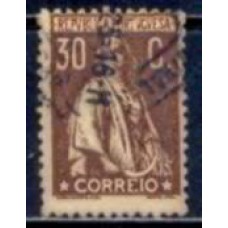 POR0247UBA-SELO CERES, 30C MARROM AVERMELHADO DENTEAÇÃO 12 X 11,5 - PORTUGAL - 1917/24 - U