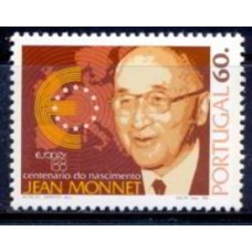 POR1733N-SELO CENTENÁRIO DO NASCIMENTO DE JEAN MONNET - PORTUGAL - 1988 - N