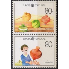 POR1764MSA-SE-TENANT SÉRIE EUROPA - JOGOS INFANTIS (DO BLOCO), 2ª POSIÇÃO - PORTUGAL - 1989 - MINT
