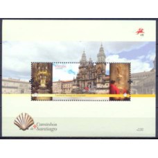 POR4021MF-BLOCO CAMINHOS DE SANTIAGO - PORTUGAL - 2015 - MINT