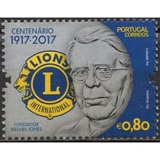 POR4235M-SELO CENTENÁRIO DO LIONS CLUB INTERNATIONAL - PORTUGAL - 2017 - MINT