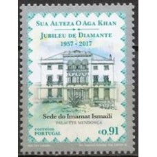POR4391M-SELO JUBILEU DE DIAMANTE DA ENTRONIZAÇÃO DO PRÍNCIPE KARIM AGA KHAN IV - PORTUGAL - 2018 - MINT