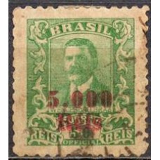 RE0342UES-SELO OFICIAL WENCESLAU BRAZ SOBRESTAMPADO, 5.000/500 RÉIS SEM FILIGRANA - 1928 - U