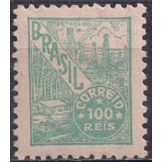 RE0427NA-SELO NETINHA COM TRAÇOS VERDES NO VERSO, 100 RÉIS FILIGRANA 'M' VERTICAL - 1942 - N
