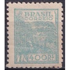 RE0429NA-SELO NETINHA COM TRAÇOS VERDES NO VERSO, 400 RÉIS FILIGRANA 'M' VERTICAL - 1942 - N