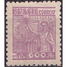 RE0439N-SELO NETINHA COM TRAÇOS VERDES NO VERSO, 600 RÉIS FILIGRANA 'N' - 1942 - N