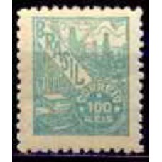 RE0442N-SELO NETINHA COM TRAÇOS VERDES NO VERSO, 100 RÉIS FILIGRANA 'O' PAPEL FINO - 1942/46 - N