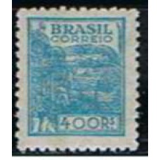 RE0445N-SELO NETINHA COM TRAÇOS VERDES NO VERSO, 400 RÉIS FILIGRANA 'O' PAPEL FINO - 1942/46 - N