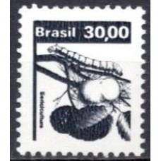 RE0613MA-SELO RECURSOS ECONÔMICOS NACIONAIS, SERICULTURA - 1982 - MINT - VARIEDADE: CASULO BRANCO