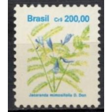 RE0684MC-SELO FLORA BRASILEIRA PADRÃO CRUZEIRO, 200,00 FLORES AZUIS - 1991 - MINT