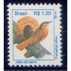 RE0716M-SELO PÁSSAROS URBANOS - PADRÃO REAL, JOÃO-DE-BARRO - 1994 - MINT
