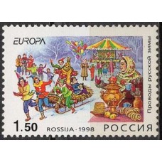 RUS6342M-SELO SÉRIE EUROPA - FESTAS NACIONAIS - RÚSSIA - 1998 - MINT