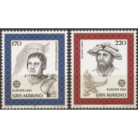 SAM1011N-SÉRIE EUROPA - PERSONAGENS CÉLEBRES - SÃO MARINO - 1980 - N