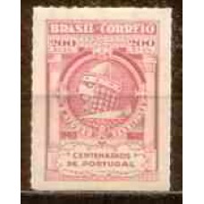 SB0164N-SELO CENTENÁRIOS DE PORTUGAL FILIGRANA 'P', 200 RÉIS - 1940/41 - N