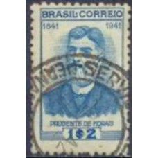 SB0174U-SELO CENTENÁRIO DO NASCIMENTO DE BERNARDINO DE CAMPOS E PRUDENTE DE MORAES, 1.200 RÉIS - 1942 - U