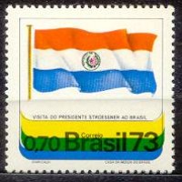 SB0777M-SELO VISITA DO PRESIDENTE DO PARAGUAI GENERAL ALFREDO STROESSNER - 1973 - MINT