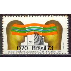 SB0778M-SELO INAUGURAÇÃO DO PRÉDIO DO MINISTÉRIO DAS COMUNICAÇÕES - 1973 - MINT
