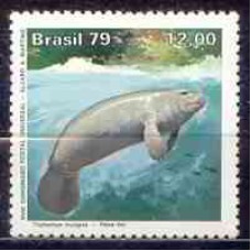 SB1092M-SELO PROTEÇÃO À NATUREZA - PARQUE NACIONAL DA AMAZÔNIA, PEIXE-BOI - 1979 - MINT