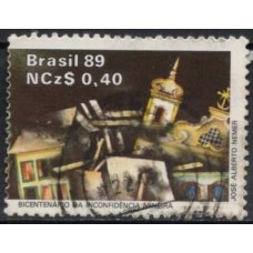SB1629U-SELO BICENTENÁRIO DA INCONFIDÊNCIA MINEIRA, CENÁRIO BARROCO - 1989 - U