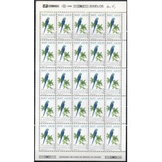 SB1866NF-FOLHA 25 SELOS UPAEP - FAUNA EM EXTINÇÃO - ARARAS BRASILEIRAS, ARARINHA AZUL - 1993 - N