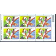 SB2081MF-FOLHA 6 QUADRAS PROMOÇÃO DO TRABALHO VOLUNTÁRIO - 1998 - MINT