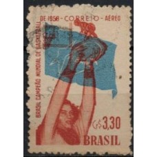 SBA087UB-SELO AÉREO BRASIL CAMPEÃO MUNDIAL DE BASQUETEBOL - 1959 - U - VARIEDADE: 1958 AO INVÉS DE 1959