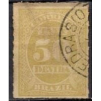 TX0012U-SELO TAXA CIFRA ABN CORES DIVERSAS, 50 RÉIS - 1890 - U