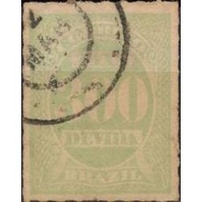 TX0014U-SELO TAXA CIFRA ABN CORES DIVERSAS, 300 RÉIS - 1890 - U