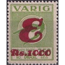 VA0053N-SELO VARIG SOBRECARGA VERMELHA EXPRESSO 1$000/350 RÉIS - 1934 - N