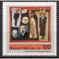 ABE0818N-SELO CENTENÁRIO DE NASCIMENTO DA PINTORA HANNAH HOCH - ALEMANHA BERLIN - 1989 - N
