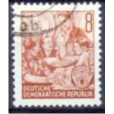 ALO0151U-SELO PLANO QUINQUENAL, 8P - ALEMANHA ORIENTAL - 1954 - U