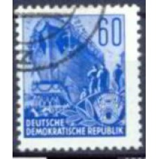 ALO0160U-SELO PLANO QUINQUENAL, 60P - ALEMANHA ORIENTAL - 1954 - U