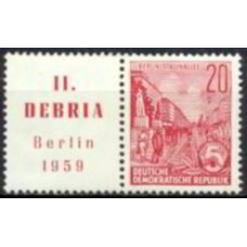 ALO0436N-SELO EXPOSIÇÃO FILATÉLICA DEBRIA II, VINHETA À ESQUERDA - ALEMANHA ORIENTAL - 1959 - N