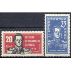 ALO0508N-SÉRIE BICENTENÁRIO DE NASCIMENTO DO CONDE AUGUST NEIDHARDT VON GNEISENAU - ALEMANHA ORIENTAL - 1960 - N