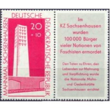 ALO0536NA-SELO MEMORIAL SACHSENHAUSEN, VINHETA À DIREITA - ALEMANHA ORIENTAL - 1961 - N