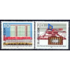 ALO2520N-SÉRIE 35º ANIVERSÁRIO DA REPÚBLICA DEMOCRÁTICA ALEMÃ I - ALEMANHA ORIENTAL - 1984 - N