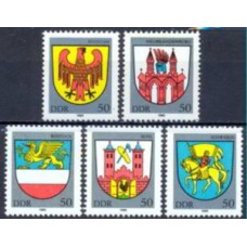 ALO2559N-SÉRIE BRASÕES DE CIDADES DA RDA III - ALEMANHA ORIENTAL - 1985 - N