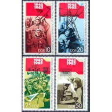 ALO2566N-SÉRIE 40º ANIVERSÁRIO DA LIBERTAÇÃO DO FASCISMO - ALEMANHA ORIENTAL - 1985 - N