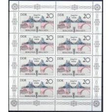 ALO2596MF-MINIFOLHA PONTES HISTÓRICAS DE BERLIN, 20P - ALEMANHA ORIENTAL - 1985 - MINT