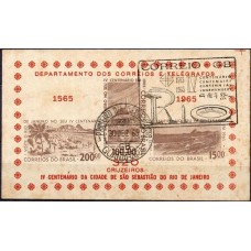 BC0017.03-BLOCO 4º CENTENÁRIO DO RIO DE JANEIRO, 320 CR$ - 1965 - CPD E CBC GUANABARA - FERRUGEM ACENTUADA