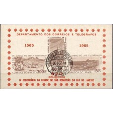 BC0017.07-BLOCO 4º CENTENÁRIO DO RIO DE JANEIRO, 320 CR$ - 1965 - CPD GUANABARA