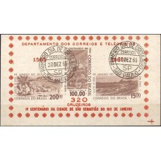 BC0017.14-BLOCO 4º CENTENÁRIO DO RIO DE JANEIRO, 320 CR$ - 1965 - CPD SÃO PAULO - MÍNIMA FERRUGEM
