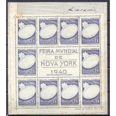 BL0004N.19-BLOCO FEIRA MUNDIAL DE NOVA IORQUE, 1000 RÉIS - 1940 - N BL0004N.19-BLOCO FEIRA MUNDIAL DE NOVA IORQUE, 1000 RÉIS - 1940 - N