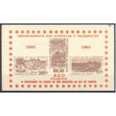 BL0017N-BLOCO 4º CENTENÁRIO DO RIO DE JANEIRO, 320 CR$ - 1965 - N BL0017N-BLOCO 4º CENTENÁRIO DO RIO DE JANEIRO, 320 CR$ - 1965 - N