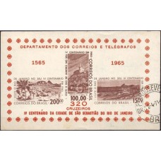 BL0017U.01-BLOCO 4º CENTENÁRIO DO RIO DE JANEIRO, 320 CR$ - 1965 - U BL0017U.01-BLOCO 4º CENTENÁRIO DO RIO DE JANEIRO, 320 CR$ - 1965 - U