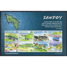 FAR0572MF-MINIFOLHA PAISAGENS DA ILHA DE SANDOY - FAROÉ - 2006 - MINT