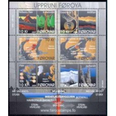 FAR0665MF-MINIFOLHA ORIGENS GEOLÓGICOS DAS ILHAS FAROÉ - FAROÉ - 2009 - MINT