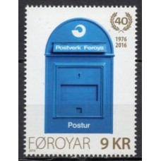 FAR0851M-SELO 40º ANIVERSÁRIO DO CORREIO FAROENSE - FAROÉ - 2016 - MINT